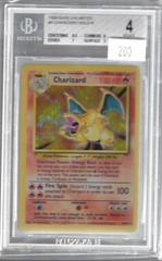 1999 Base Unlimited 4 Charizard Holo R BGS 4